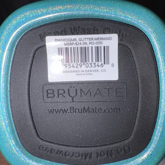 Brumate 12oz Highball Tumbler Glitter Mermaid Pattern Hot Cold Tumbler NWT - Picture 8 of 8